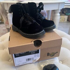 Dr. Martens Black Velvet Boots size 9